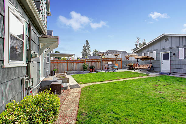 istock House backyard with patio area 503343933