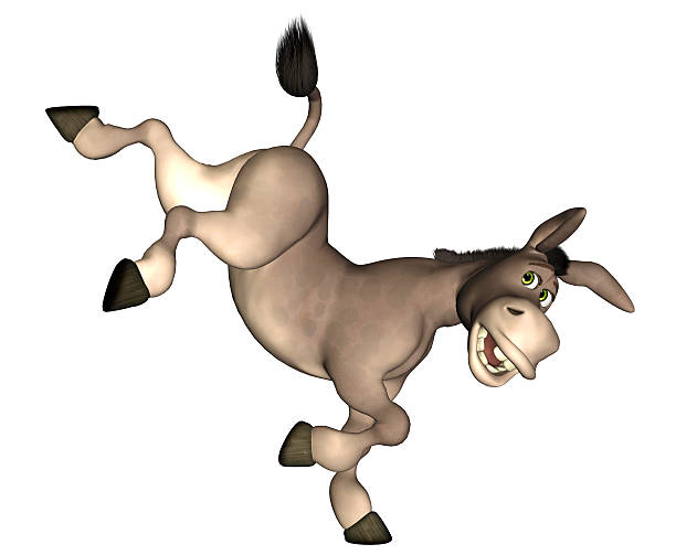 Illustration of an excited donkey stock photo