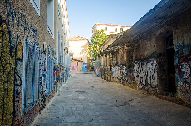 istock Grafittied street 503345905