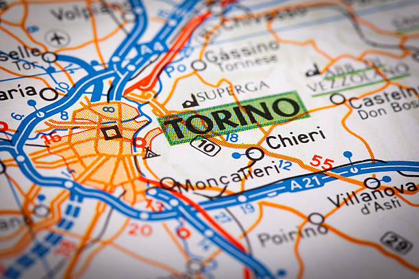 istock Torino City on a Road Map 503346115