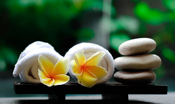 열대 요실 - relaxation bali spa treatment frangipani 뉴스 사진 이미지