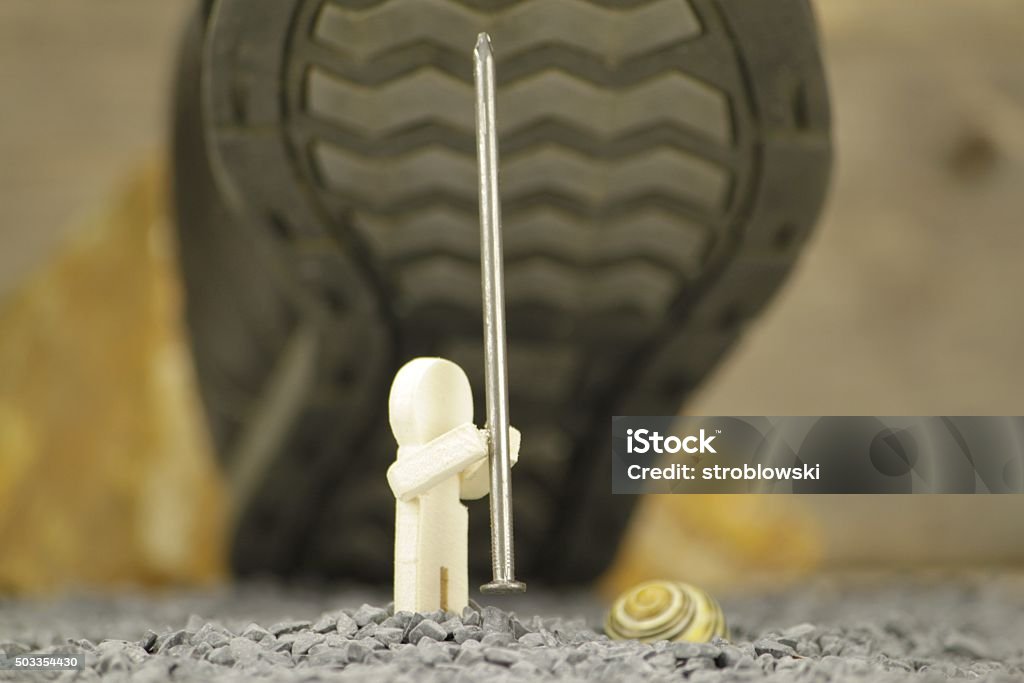 Each can be used for nature Each can be used for nature - symbolized with wood figure and snail David - Biblical King Stock Photo