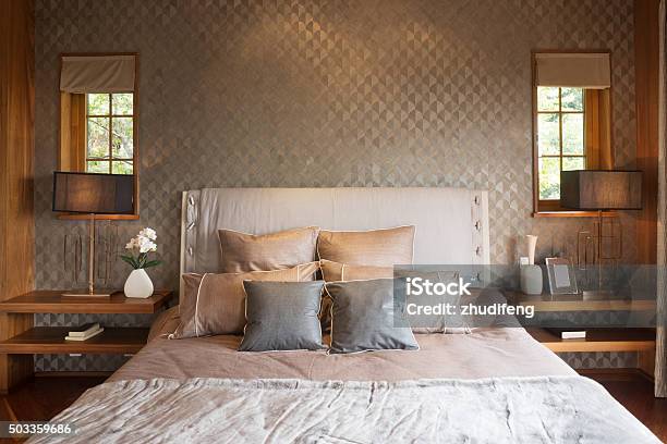 Interior Of Modern Bedroom Stock Photo - Download Image Now - Apartment, Architecture, Arts Culture and Entertainment