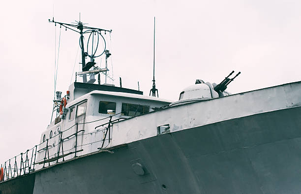 istock Patrol ship with radar and gun. 503366204