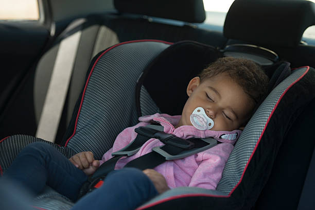 istock Cute baby sleeping in car chair. 503366280