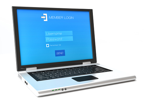 Laptop with member login screen