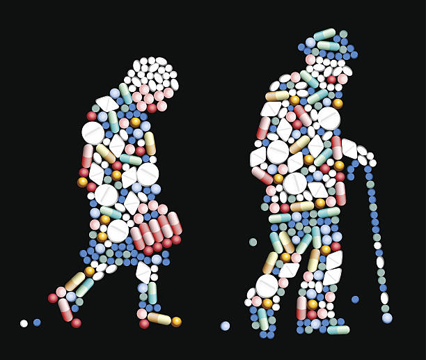 タブレットの薬も老人 - pill medicine capsule excess点のイラスト素材／クリップアート素材／マンガ素材／アイコン素材