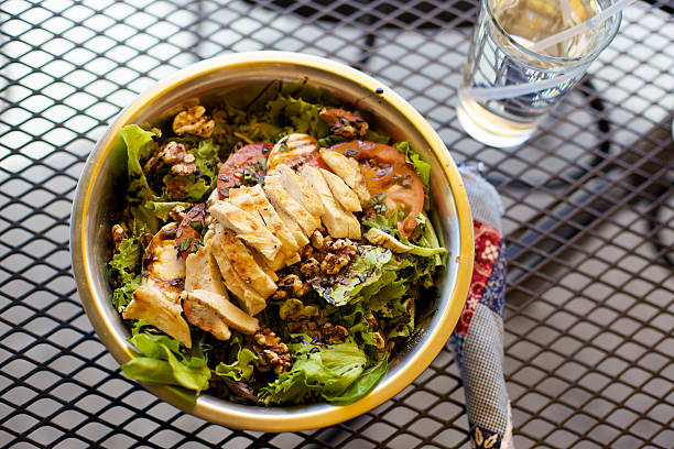 istock Kale Romain lettuce grilled chicken Balsamic salad 503371679