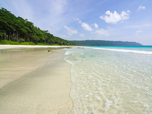 Radhanagar Beach View of Havelock Islands Radhanagar Beach, Andaman archipelago in the Bay of Bengal between India and Myanmar. bay of bengal stock pictures, royalty-free photos & images