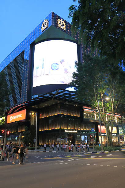Abercrombie & Fitch department store Orchard Road Singapore Singapore, Singapore - 26 May, 2014: Tourists and local people cross road in front of Abercrombie & Fitch department store in Orchard Road Singapore. abercrombie fitch stock pictures, royalty-free photos & images
