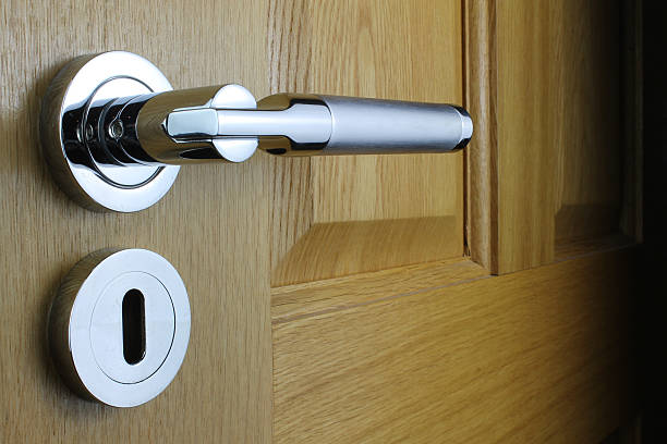 istock Wooden Door with Chrome Handle F 503372163