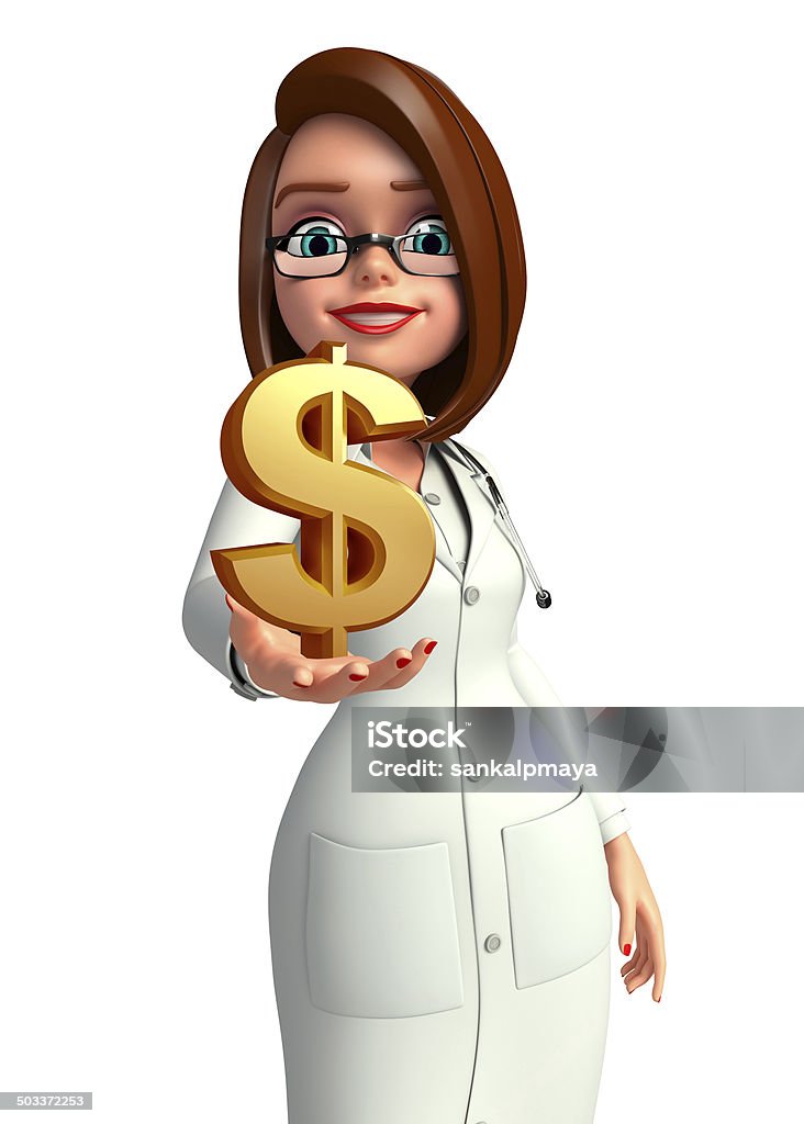 Young Doctor with doller sign Illustration of young doctor with doller sign Accidents and Disasters Stock Photo