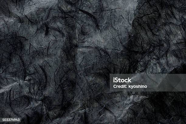 Fondo De Textura De Papel De Arroz Negro Foto de stock y más banco de imágenes de Washi Paper - Washi Paper, Color negro, Con textura
