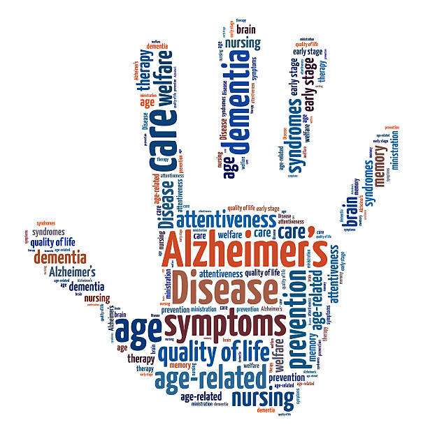 alzheimera słowo chmura - alzheimers disease brain healthcare and medicine aging process zdjęcia i obrazy z banku zdjęć
