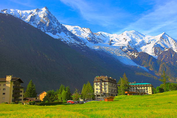 istock Bossons glacier & Chamonix - Mont Blanc Aiguille du midi 503375259