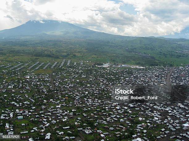 Large Refugee Camp Near Goma Republic Of Congo And Volcano Stock Photo - Download Image Now