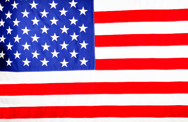 istock USA. Red, white and blue American flag. 503384882