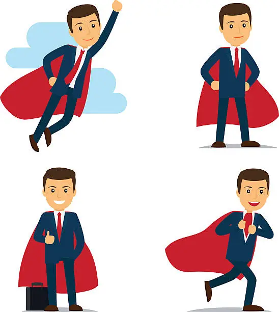 Vector illustration of Businessman superhero vector