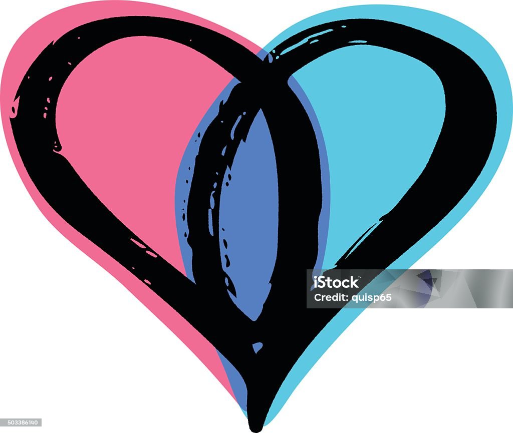 Heart Doodle Bonding stock vector