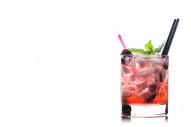 coquetel de blackberry - refreshment drink drinking straw cocktail - fotografias e filmes do acervo