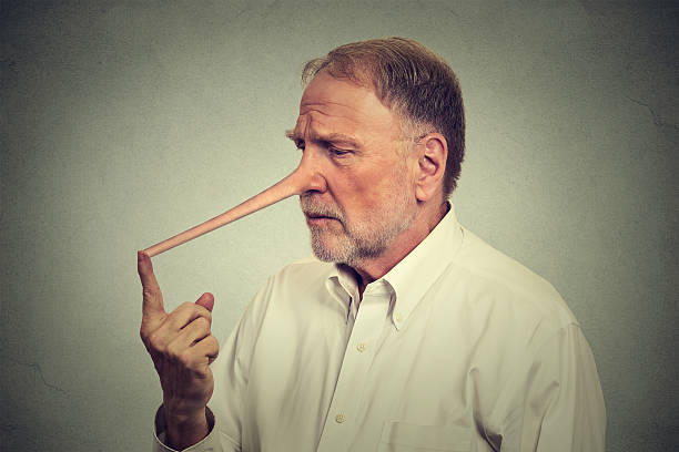 istock Sad worried man with long nose 503387376
