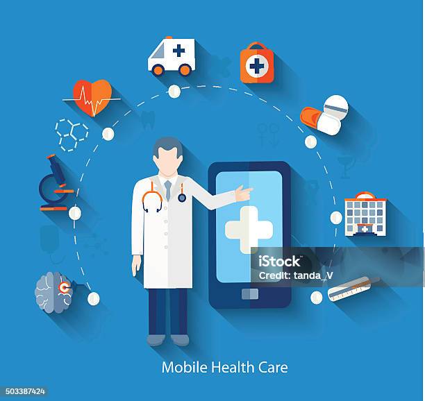 Medical Concept Icons For Web And Mobile Phone Stock Illustration - Download Image Now - Doctor, Illustration, Adult