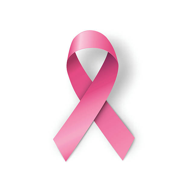 ilustraciones, imágenes clip art, dibujos animados e iconos de stock de concienciación sobre el cáncer de mama, medio cinta rosa - cancer de mama