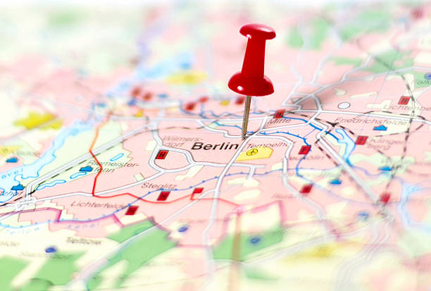 Map of Germany with pin set on Berlin