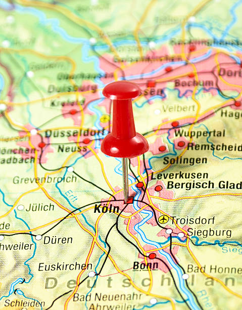 istock Map of Germany with pin set on Cologne 503390156