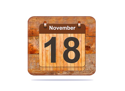 Calendar with the date of November 18.