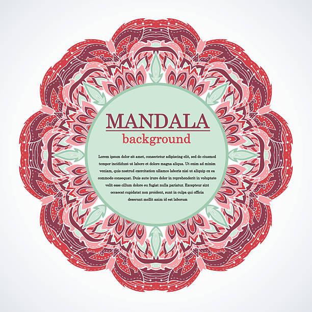 розовый этнических mandala - sewing item fragility doily pattern stock illustrations