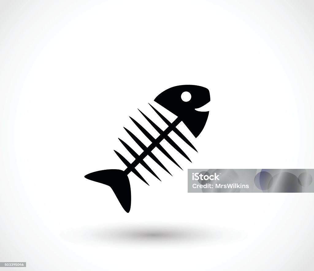 Fishbone icon vector illustration Fishbone icon  - simple vector illustration isolated on white background Black And White stock vector