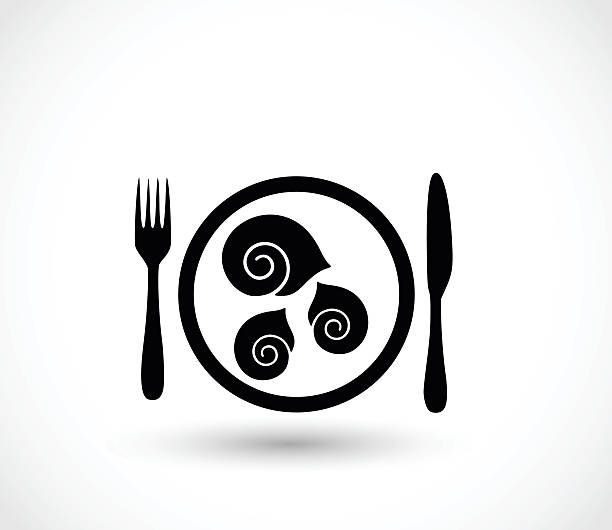 francuska restauracja ikona ilustracja wektorowa - snail isolated white white background stock illustrations