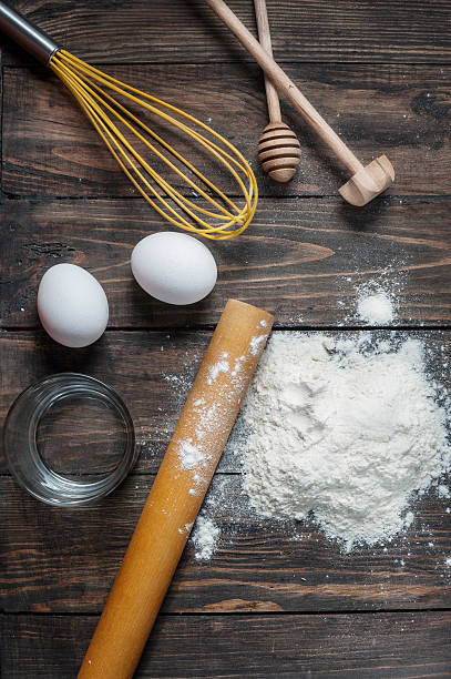 istock Baking cake in rural kitchen - dough recipe ingredients on 503398400