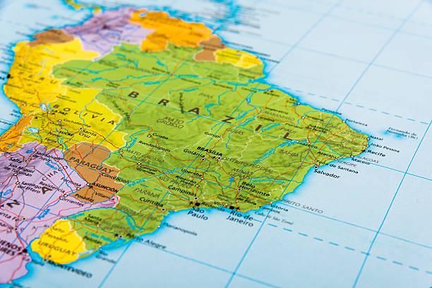 ブラジル製 - brazil map rio de janeiro sao paulo ストックフォトと画像