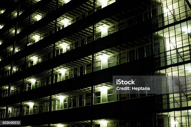 Apartment Building At Night Stock Photo - Download Image Now - Abstract, Apartment, Architecture