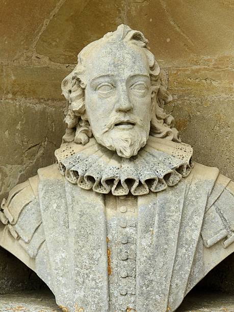 Sir Francis Bacon 1561-1626 (Portrait) One of the carved busts in the Temple of British Worthies at Stowe, Buckinghamshire, England. The Temple of British Worthies was designed by William Kent in 1734 and the bust of Francis Bacon was carved by John Michael Rysbrack (b 1694 d 1771) francis bacon stock pictures, royalty-free photos & images