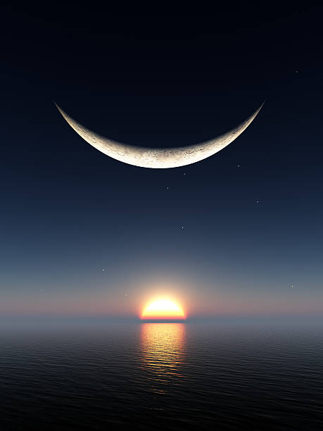 Lächeln Mond-Sonnenaufgang – Foto