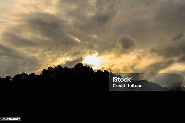 Orange Sky In Mountain Stock Photo - Download Image Now - Back Lit, Backgrounds, Beauty In Nature