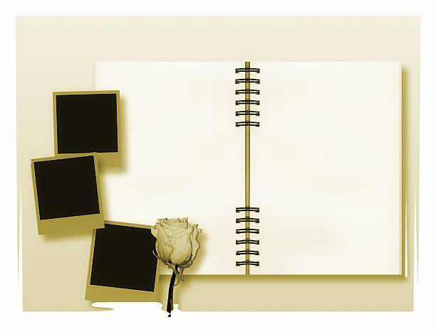 istock Open diary or photo album in vintage style 503403155