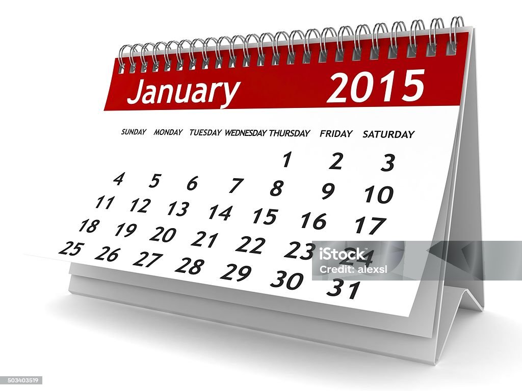 Januar 2015-Kalender series - Lizenzfrei 2015 Stock-Foto