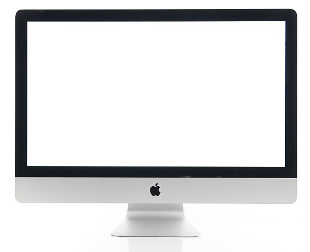 apple imac 27 дюймов настольный компьютер - withe flat screen computer monitor electronics industry стоковые фото и изображения