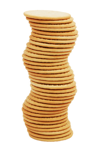 The high stack of biscuits figure on a white background