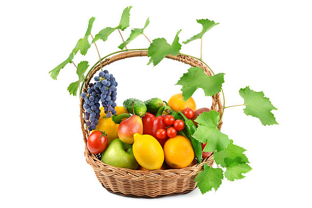 istock fruits and vegetables in a wicker basket 503405605