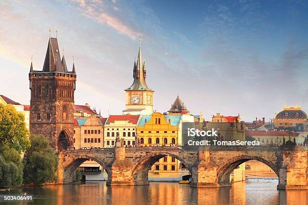 Charles Bridge In Prague Czech Republic Stock Photo - Download Image Now - Prague, Charles Bridge, Bridge - Built Structure