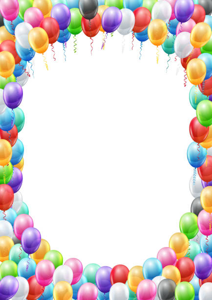 Balloons header template vector art illustration