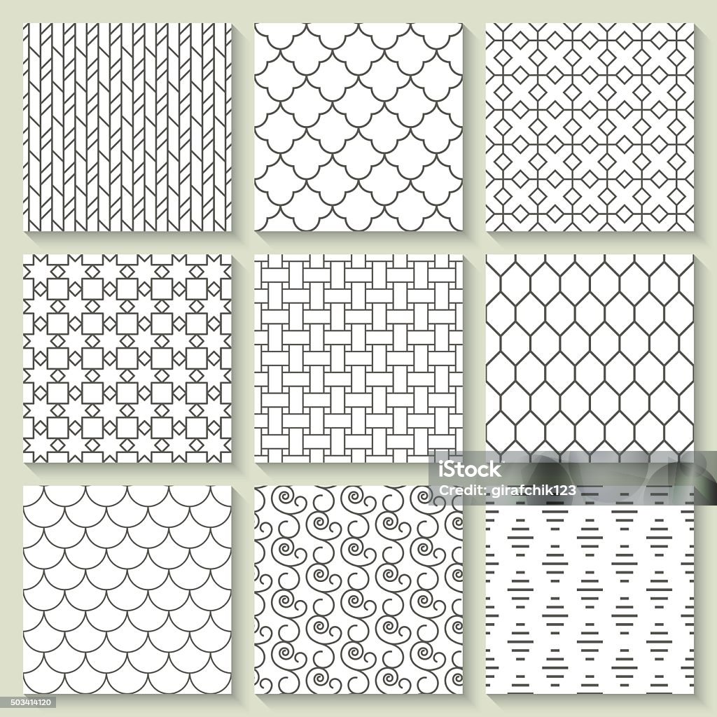 Thin line geometrical seamless pattern Thin line geometrical seamless pattern. Vector abstract background set Abstract stock vector