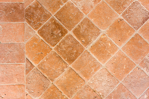 texture of terracotta tiled floor