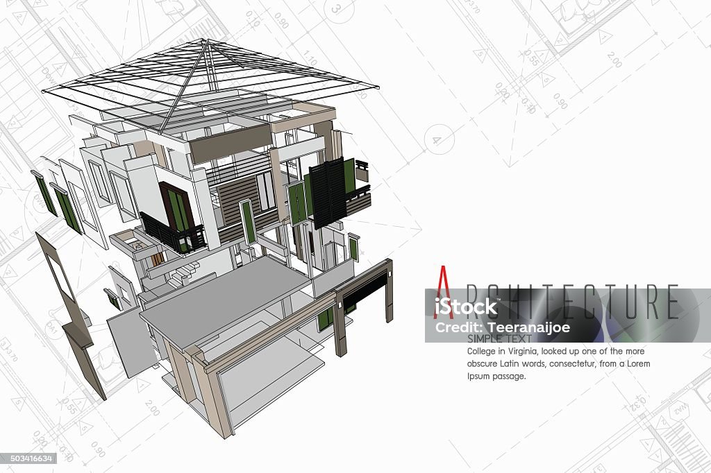 Exploded View Civil Design Exploded View Of A Building Stock Illustration - Download Image Now ...