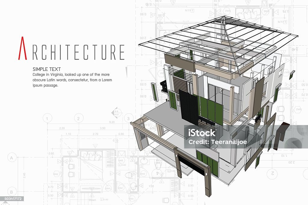 Exploded View Frame Exploded View Of A Building Stock Illustration - Download Image Now ...